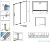Radaway Espera DWJ Drzwi wnękowe przesuwne 120 prawe szkło przejrzyste + brodzik Argos D + syfon 380595-01R/380212-01R/4AD812-01